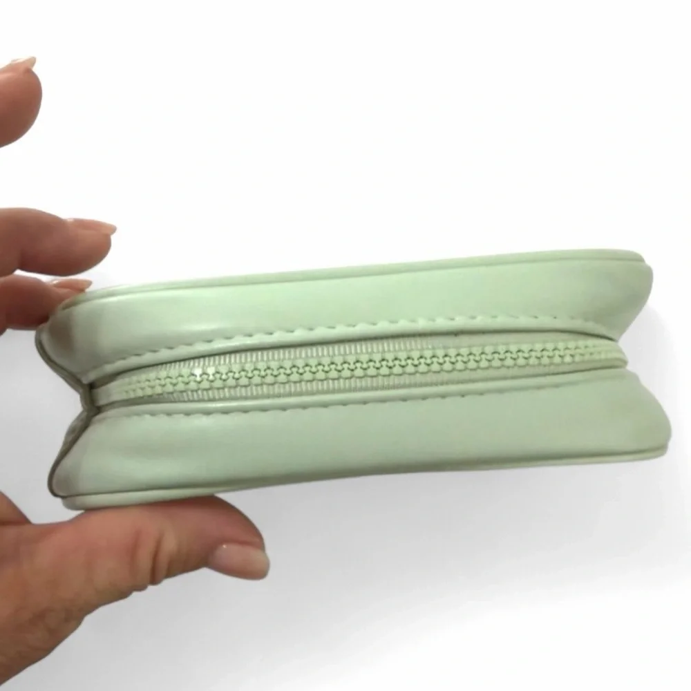 Summer Fridays Mint Green Cosmetic Travel Pouch | Skincare Makeup Bag-Clean Girl